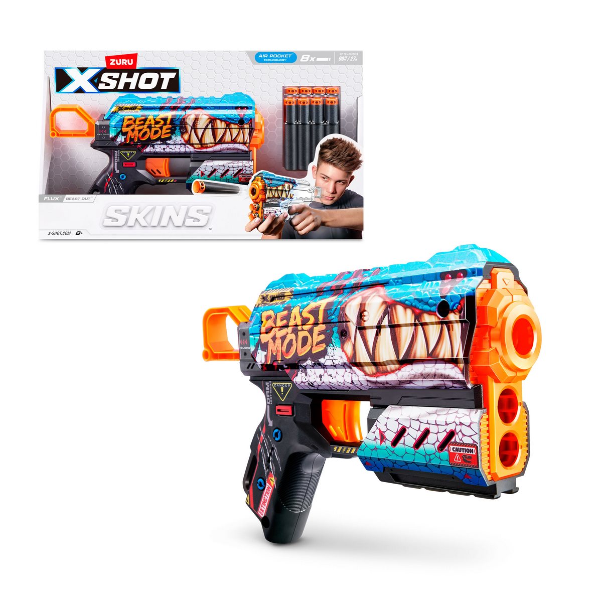 Lanza Dardos Flux Skins X-Shot - Beast Out Categoría: Lanzadores dardos - agua y más Tipo producto: Armas y artilugios de juguete